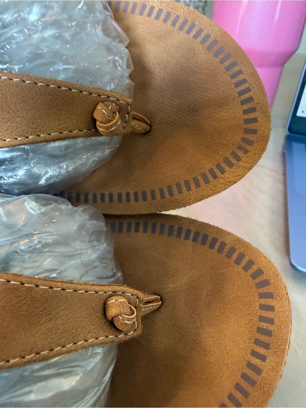 Flojos Braided Tan Thong Sandals - Picture 3 of 7